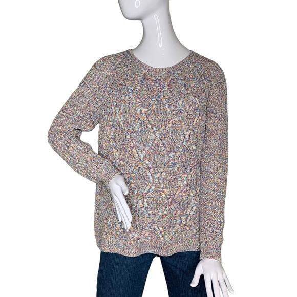 Faded Glory  Knit Sweater Multicolor Size L Long Sleeve No Pockets - Picture 1 of 10